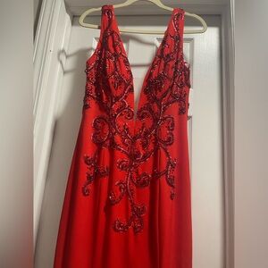 Long red Jovani dress size 8
